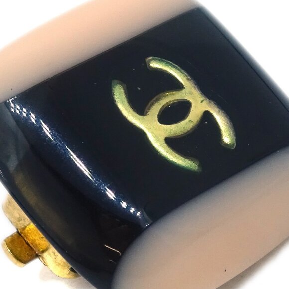 Chanel Square Earrings Clip-On Black 01A - Picture 2 of 4